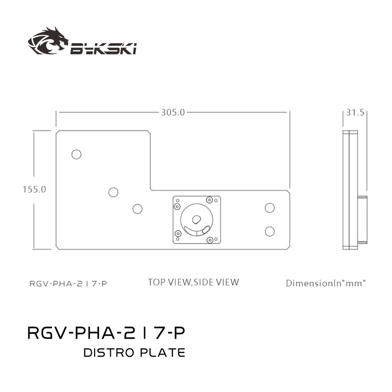 Bykski RGV-PHA-217-P plaque de - Distro Plate Ddc Pump Combo avis et prix